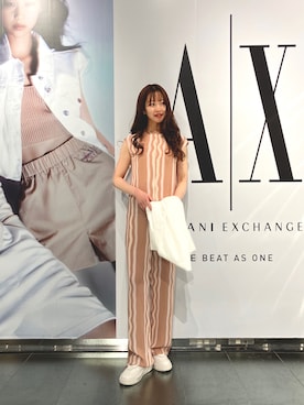 「ARMANI EXCHANGE（アルマーニエクスチェンジ）のアイテム（オールインワン・サロペット）」を使った、Ⓜ︎atsubeさん（レディース・154cm）の春コーディネート