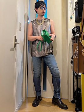「サングラススタイル」｜「アイテム（ブーツ）」を使った、shinyaさん（メンズ・168cm）の秋コーディネート