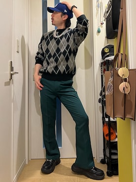 「厚底スニーカー」｜shinyaさん（メンズ・168cm・40代）の秋コーディネート