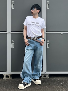 「DIESEL（ディーゼル）のユニセックス ベルト B-1DR（ベルト）」を使った、shinyaさん（メンズ・168cm・40代）の夏コーディネート