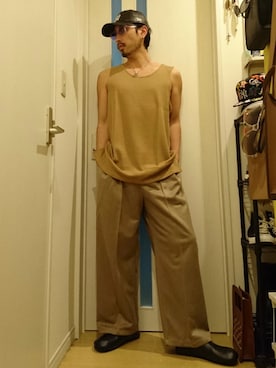 「CASPER JOHN（キャスパージョン）のアイテム（スリッポン）」を使った、shinyaさん（メンズ・168cm）の夏コーディネート
