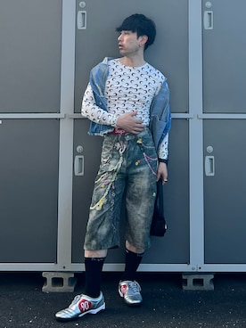 「DIESEL（ディーゼル）のレディース レザー クロスボディバッグ（ショルダーバッグ）」を使った、shinyaさん（メンズ・168cm）の夏コーディネート