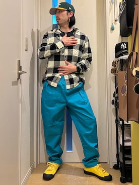 「MSG（エムエスジー）のアイテム（パンツ）」を使った、shinyaさん（メンズ・168cm）の冬コーディネート