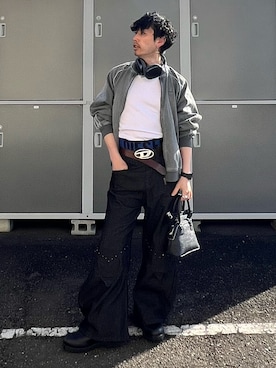 「アイテム（ヘッドフォン/イヤホン）」を使った、shinyaさん（メンズ・168cm）の秋コーディネート