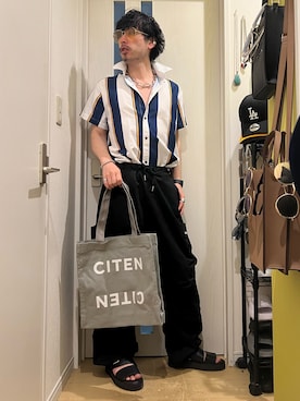 「RAGEBLUE（レイジブルー）のアイテム（サンダル）」を使った、shinyaさん（メンズ・168cm）の春コーディネート