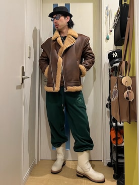 「ZARA（ザラ）のアイテム（その他アウター）」を使った、shinyaさん（メンズ・168cm）の冬コーディネート