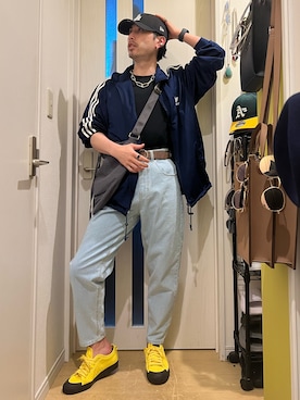 「kutir（クティール）のkutirlune／【調節自由】サークルリングベルト（ベルト）」を使った、shinyaさん（メンズ・168cm）の春コーディネート