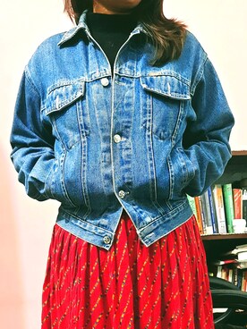 「Local Marketのアイテム（スカート、オレンジ系）」を使った、shikhasinghさん（レディース・153cm）の春コーディネート
