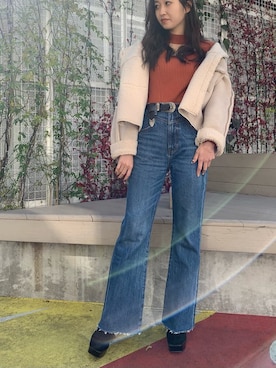 熊澤姫奈さん（レディース・155cm）の冬コーディネート