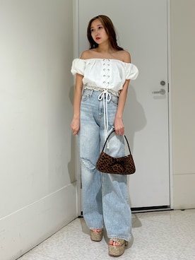 「グリッター」｜熊澤姫奈さん（レディース・155cm）の夏コーディネート