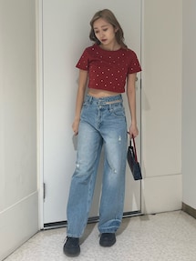驚きの値段で サイドオープンウエストデニムパンツ｜エヴリス（EVRIS）公式 パンツ