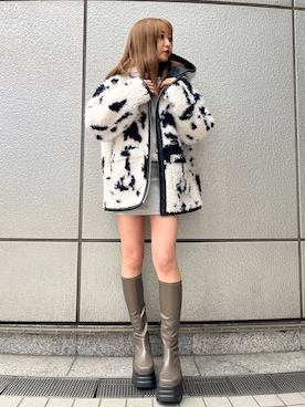 「リバーシブル」｜「アイテム（ワンピース/ドレス）」を使った、熊澤姫奈さん（レディース・155cm）の秋コーディネート