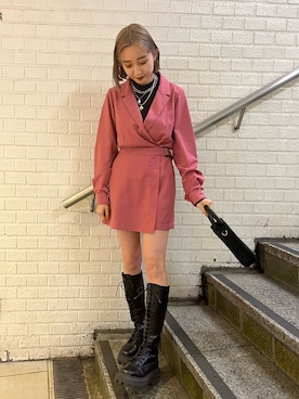 「EVRIS（エヴリス）のアイテム（アクセサリー）」を使った、熊澤姫奈さん（レディース・156cm）の冬コーディネート