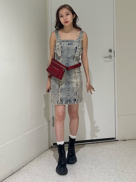 「EVRIS（エヴリス）のアイテム（ワンピース/ドレス）」を使った、熊澤姫奈さん（レディース・155cm）の夏コーディネート