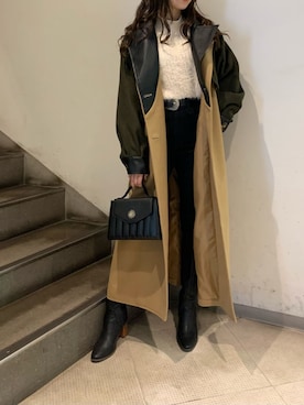 「EVRIS（エヴリス）のアイテム（その他アウター）」を使った、熊澤姫奈さん（レディース・155cm）の冬コーディネート