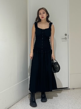 「EVRIS（エヴリス）のアイテム（ワンピース/ドレス）」を使った、熊澤姫奈さん（レディース・155cm）の夏コーディネート