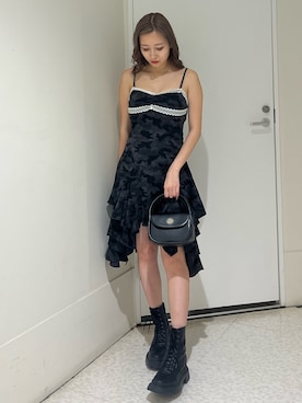 「EVRIS（エヴリス）のアイテム（ワンピース/ドレス）」を使った、熊澤姫奈さん（レディース・155cm）の夏コーディネート