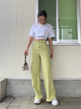 「EMODA（エモダ）のアイテム（ブレスレット）」を使った、花島郁さん（レディース・167cm）の春コーディネート