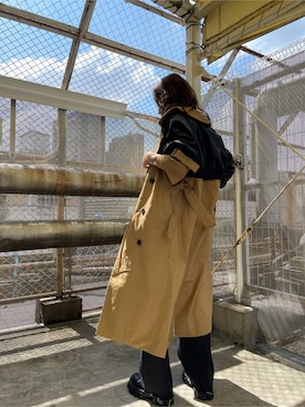 「EMODA（エモダ）のアイテム（ブレスレット）」を使った、花島郁さん（レディース・167cm）の秋コーディネート