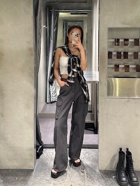 花島郁さん(レディース・167cm)の春コーディネート