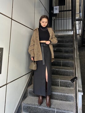 花島郁さん（レディース・167cm）の冬コーディネート