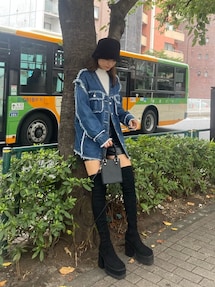 EMODA（エモダ）の「カットオフフリンジオーバーデニム