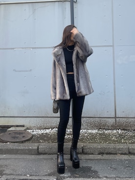 花島郁さん（レディース・167cm）の冬コーディネート