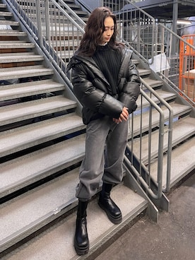 花島郁さん（レディース・167cm）の冬コーディネート