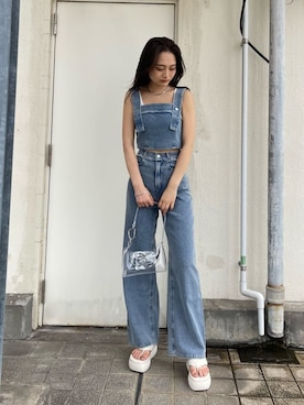 「EMODA（エモダ）のアイテム（ブレスレット）」を使った、花島郁さん（レディース・167cm）の夏コーディネート