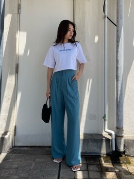 「EMODA（エモダ）のアイテム（ブレスレット）」を使った、花島郁さん（レディース・167cm）の夏コーディネート