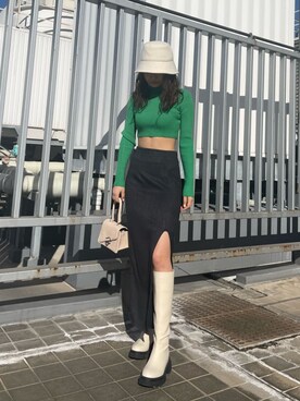 花島郁さん（レディース・167cm）の冬コーディネート