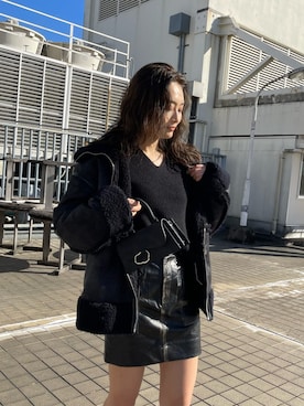 花島郁さん（レディース・167cm）の冬コーディネート