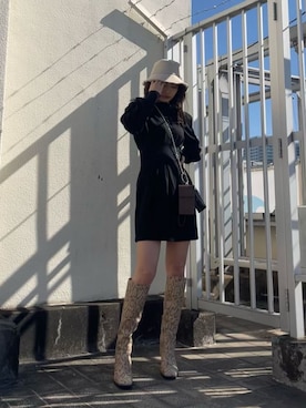 花島郁さん(レディース・167cm)の冬コーディネート