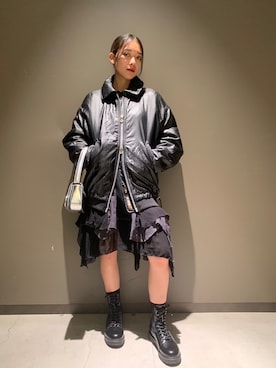 「DIESEL」｜「アイテム（ワンピース/ドレス）」を使った、サラさん（レディース・160cm）の秋コーディネート