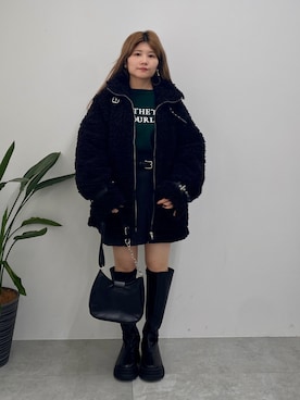 「WEGO（ウィゴー）のアイテム（ブルゾン）」を使った、あやぴちゅさん（レディース・148cm）の冬コーディネート