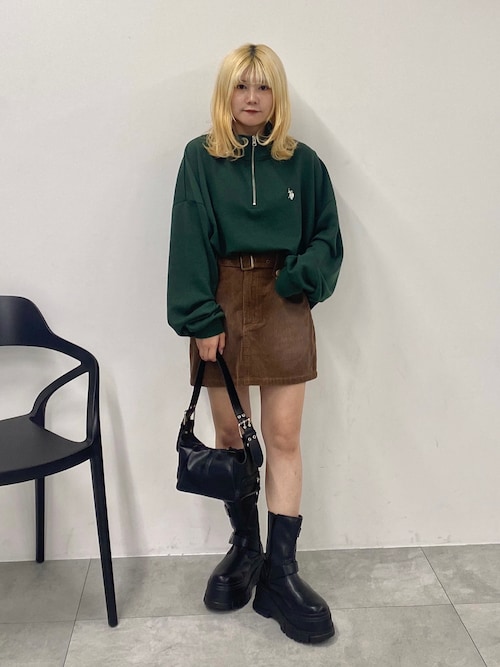 セール】WEGO/ヴィンテージウォッシュコーデュロイミニスカート