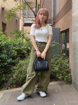 「CONVERSE（コンバース）のアイテム」を使った、あやぴちゅさん（骨格ストレート・レディース・148cm）の夏コーディネート