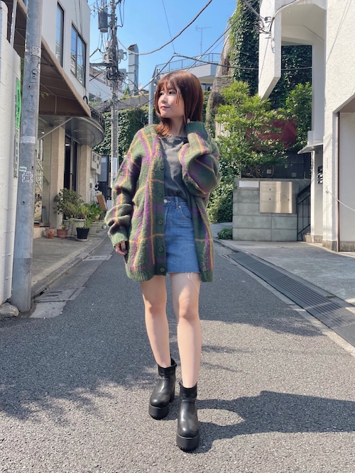 WEGO/モヘアライク総柄BIGカーディガン（カーディガン/ボレロ）｜WEGO