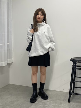 「新星WEARISTAにエントリー」｜「アイテム（スウェット）」を使った、あやぴちゅさん（レディース・148cm）の冬コーディネート