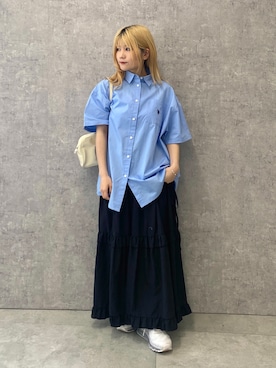 「WC（ダブル シー）のアイテム（スカート）」を使った、あやぴちゅさん（骨格ストレート・レディース・148cm）の夏コーディネート