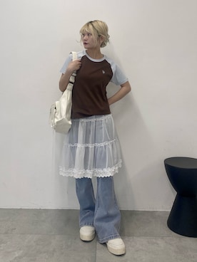 「WC（ダブル シー）のアイテム」を使った、あやぴちゅさん（レディース・149cm）の春コーディネート
