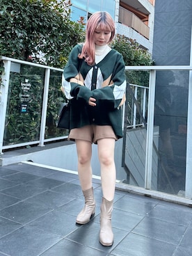 「ショートパンツ」｜あやぴちゅさん（骨格ストレート・レディース・148cm）の冬コーディネート