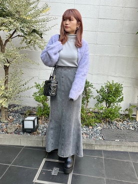 「タートルネック」｜「アイテム（デニムスカート）」を使った、あやぴちゅさん（レディース・148cm）の冬コーディネート