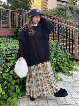 「WC（ダブル シー）のアイテム（スカート）」を使った、あやぴちゅさん（レディース・148cm）の秋コーディネート