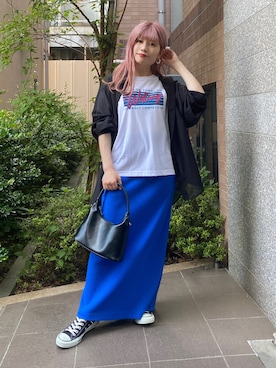 「みんなの白Tフェス」｜「アイテム（スカート）」を使った、あやぴちゅさん（レディース・148cm）の夏コーディネート