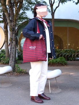 「アイテム（マウンテンパーカー）」を使った、ぬくいさん（レディース・160cm）の秋コーディネート