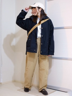 「アイテム（マウンテンパーカー）」を使った、ぬくいさん（レディース・160cm）の秋コーディネート