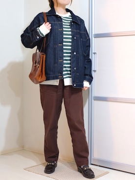 「アイテム（デニムジャケット）」を使った、ぬくいさん（レディース・160cm・20代）の秋コーディネート