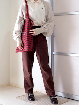「アイテム（ポロシャツ）」を使った、ぬくいさん（レディース・160cm）の秋コーディネート