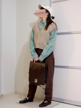 「アイテム（ベスト）」を使った、ぬくいさん（レディース・160cm・20代）の秋コーディネート